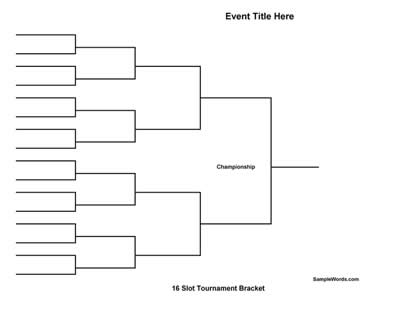 Free Printable 16 Team Tournament Bracket