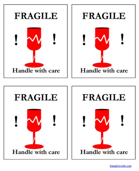Download Shipping Label – Handle With Care 4/sheet