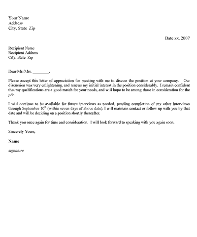 Thank You Letter Template After Interview from www.samplewords.com
