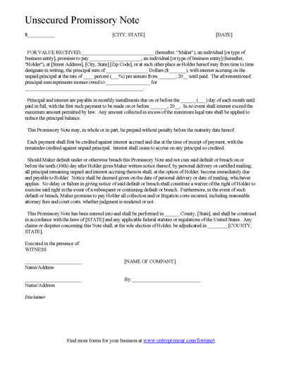 Simple promissory note Simple promissory note