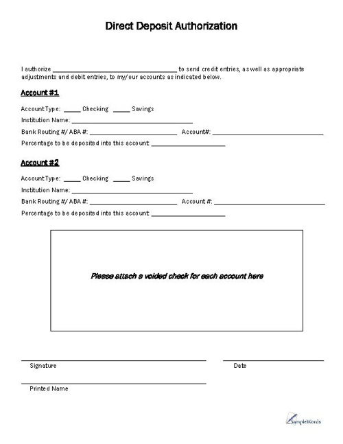 direct deposit form blank
 blank direct deposit form - Yatay.horizonconsulting.co