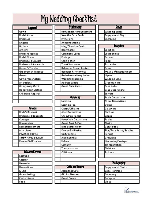 wedding planning checklist download pdf