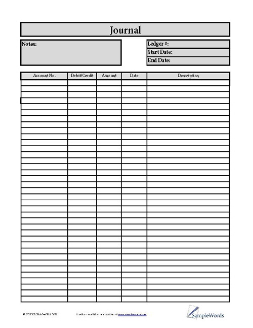 General Journal - Download PDF Accounting Form