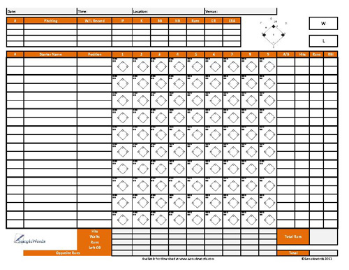 Softball Score Sheet - Free Download Excel Spreadsheet