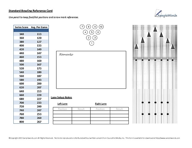 Bowling Chart Excel Template