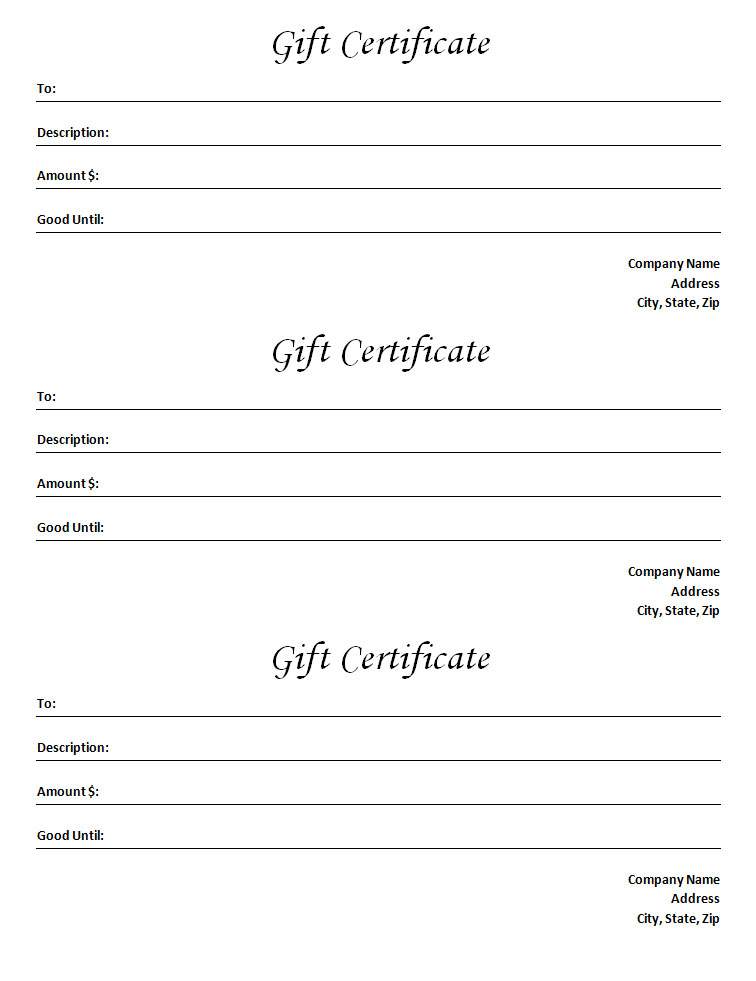 Microsoft Gift Certificate Template Printable Templates