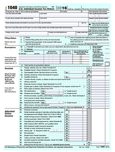 federal income tax forms